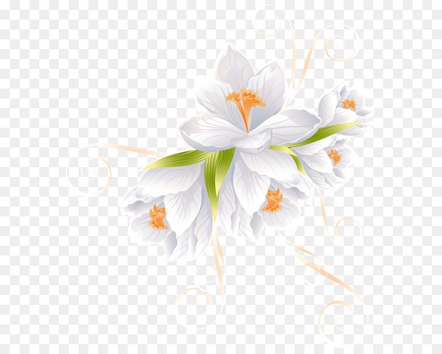 Flower Clip art - White Flower Decor Transparent PNG Clip Art Image png download - 6342*7000 - Free Transparent Flower png Download.