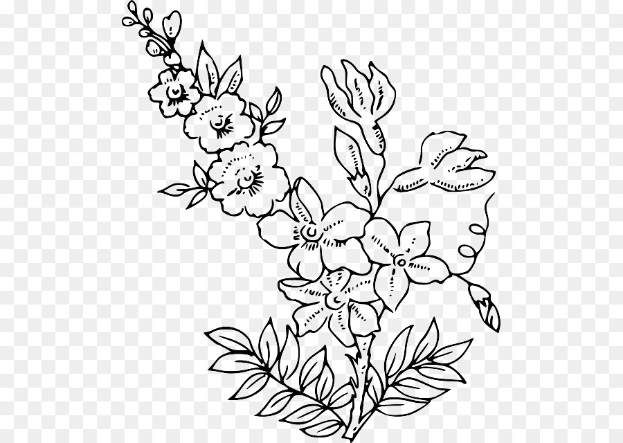 Flower Drawing Clip art - Flower Outline png download - 547*640 - Free Transparent Flower png Download.