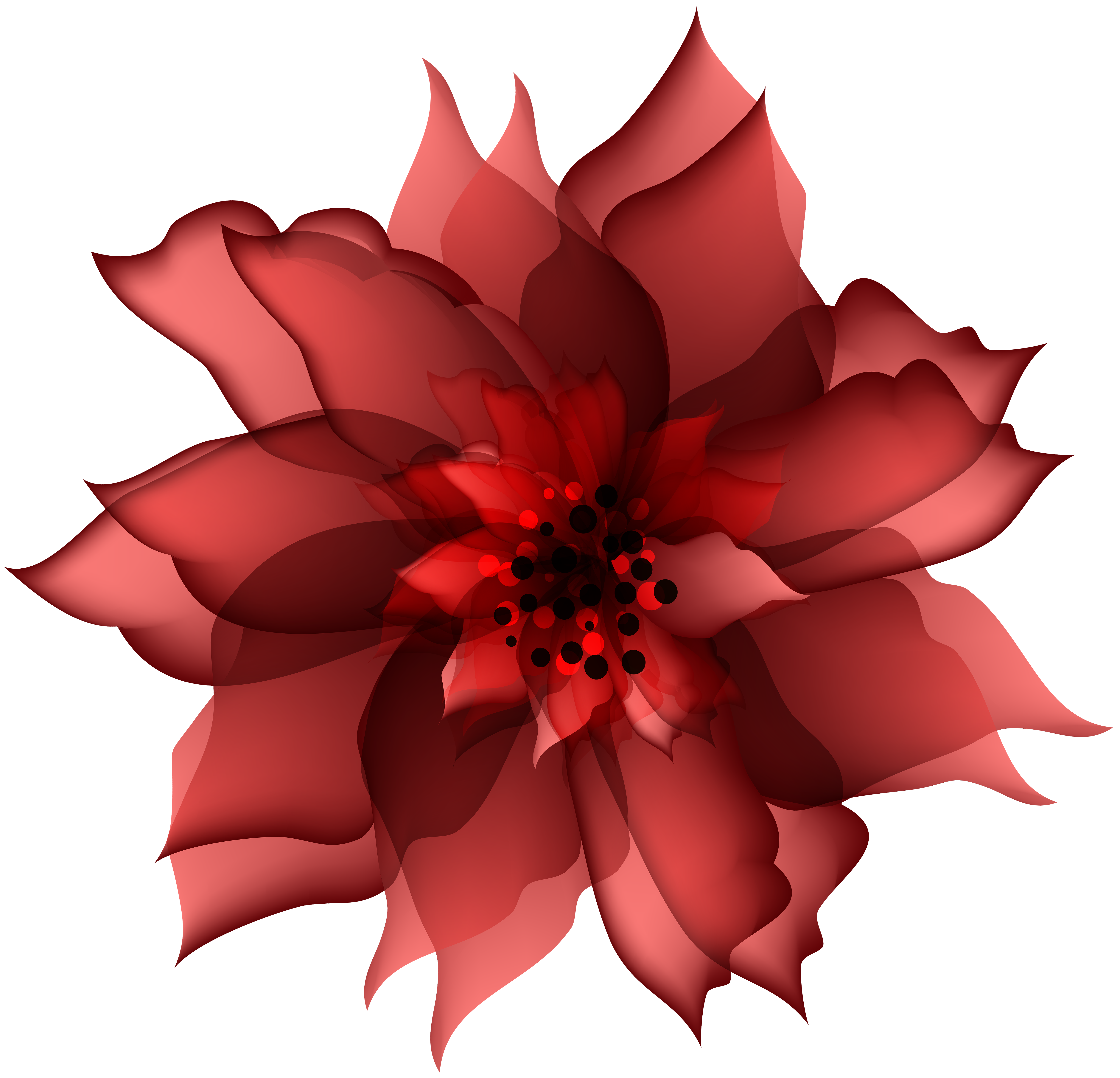 Red Flower Clip art - Decorative Flower Red Transparent PNG Clip Art