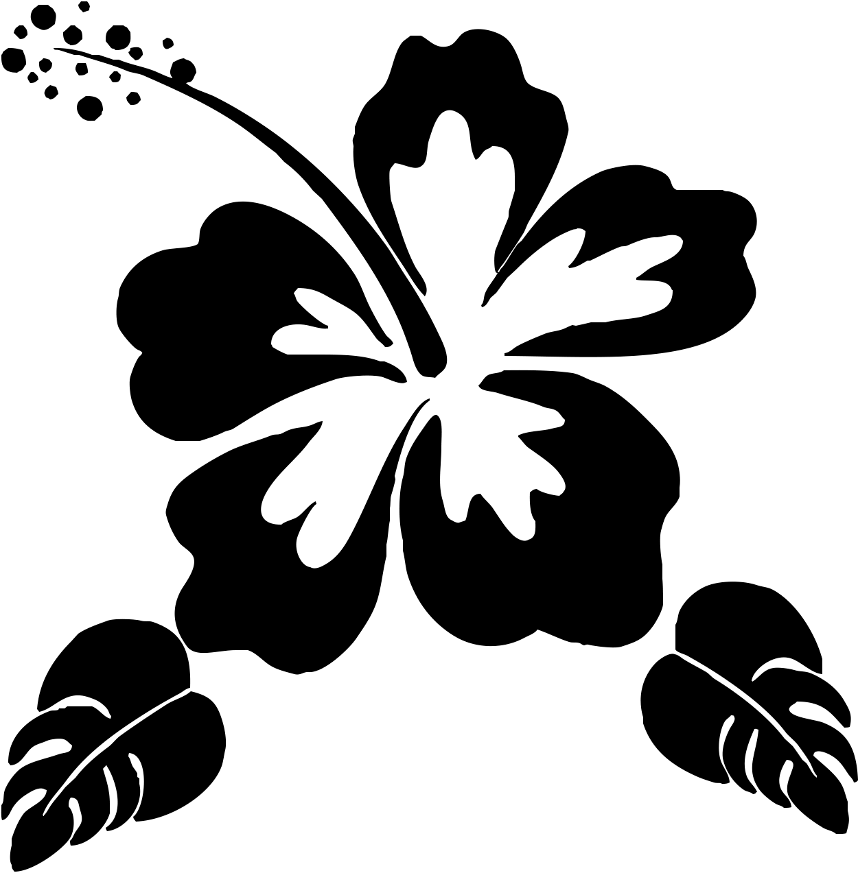 Silhouette Flower Stencil Clip art - Hawaii flower png download - 1250*