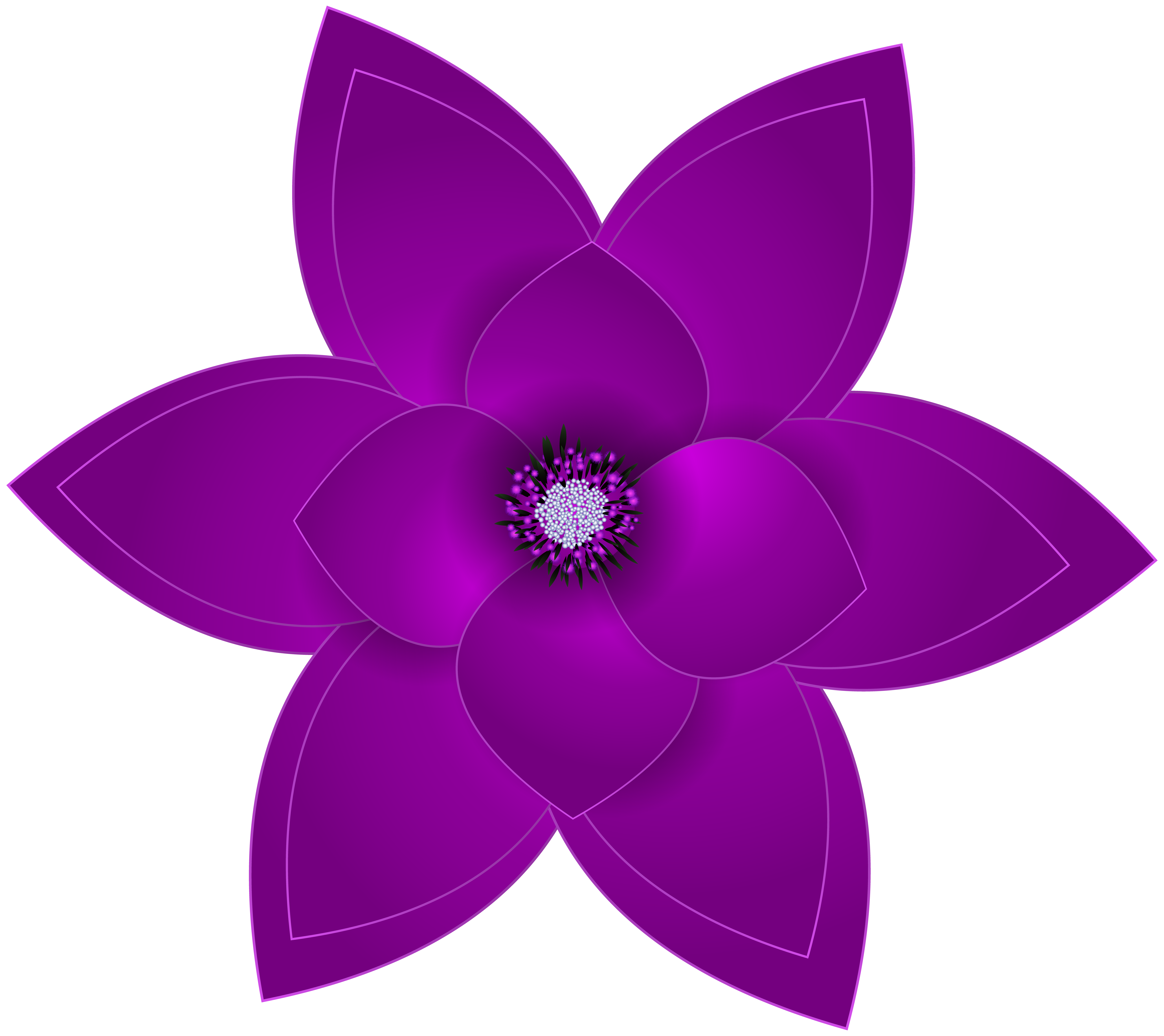 Purple Flower Clip art - Purple Deco Flower Transparent PNG Clip Art