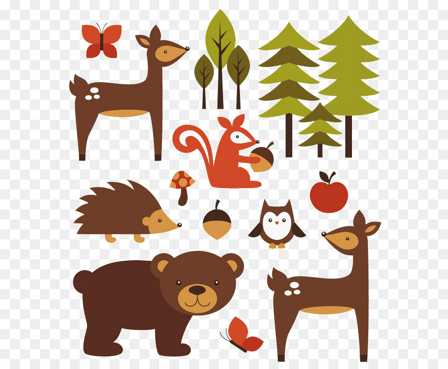 Animal Forest Illustration - Forest animals png download - 658*727 - Free Transparent Animal png Download.