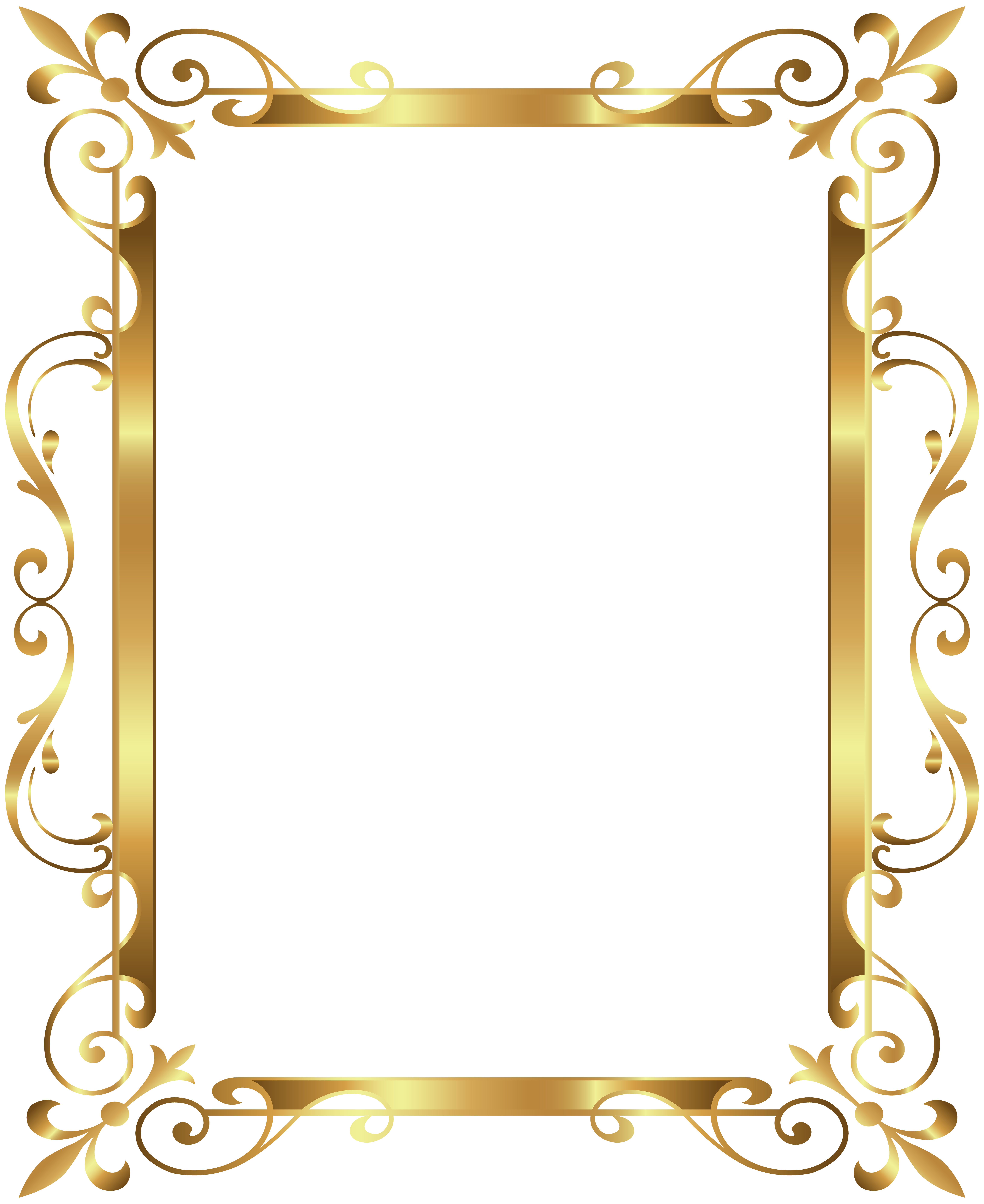 Gold frame Clip art - Gold Border Frame Deco Transparent Clip Art Image