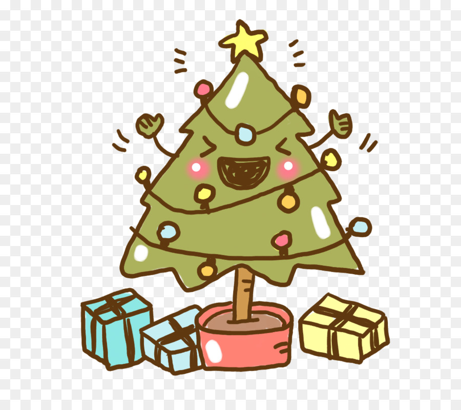 Christmas tree Gift Clip art - Hand-painted Christmas tree potted png download - 1034*915 - Free Transparent Christmas Tree png Download.