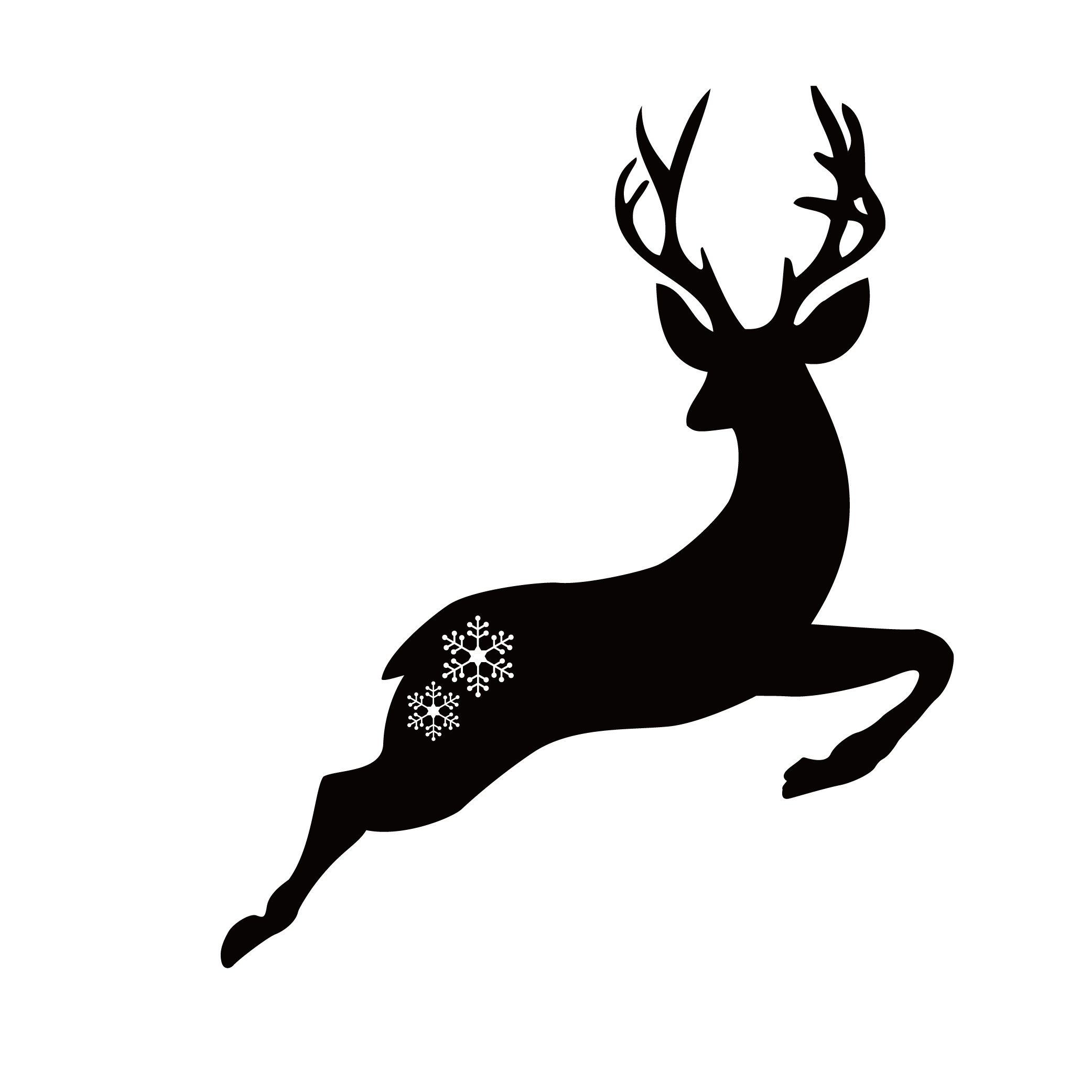 Deer Christmas Illustration - Deer silhouettes png download - 2083*2083