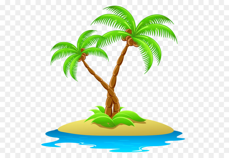 Coconut Arecaceae Royalty-free Clip art - Island with Palm Trees Transparent Clipart png download - 4353*4138 - Free Transparent Island png Download.