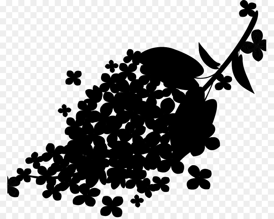 Black & White - M Clip art Flower Silhouette Fruit -  png download - 851*715 - Free Transparent Black  White  M png Download.