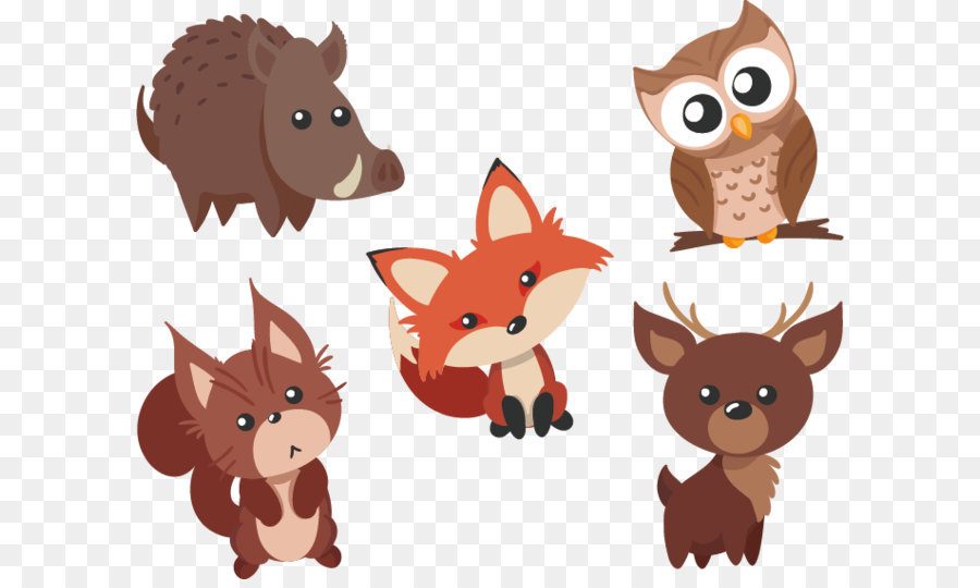 Cute animals vector material Waibo png download - 687*562 - Free Transparent Animation png Download.