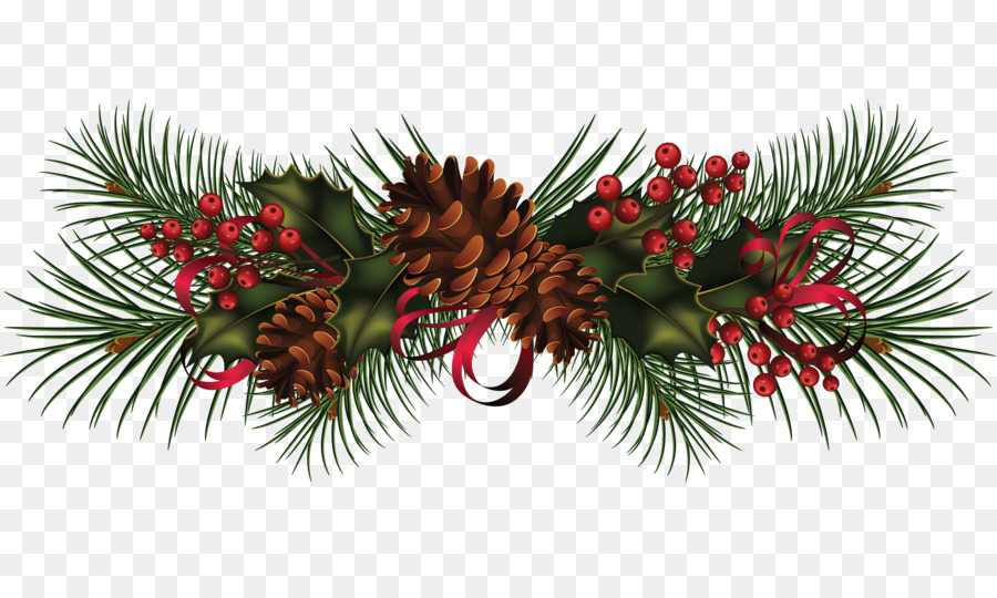 Christmas Garland Wreath Clip art - Pine cone decoration image png download - 3900*2274 - Free Transparent Christmas  png Download.