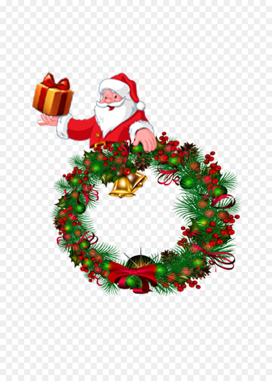 Santa Claus Christmas Garland Wreath - Santa Wreath png download - 2953*4134 - Free Transparent Santa Claus png Download.