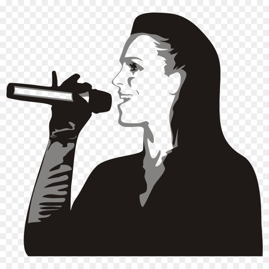 Microphone Black and white Clip art - singing png download - 1500*1500 - Free Transparent  png Download.