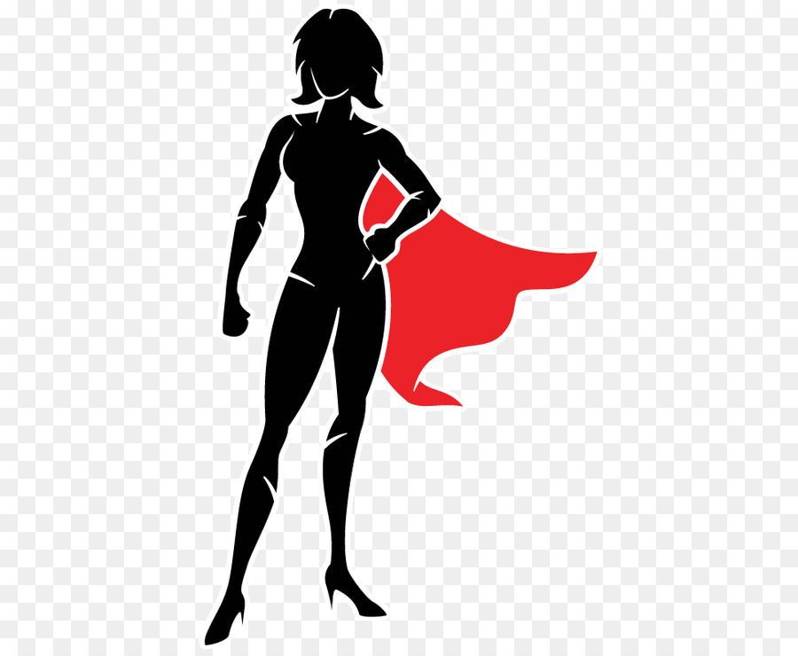 silhouette female superhero clipart.