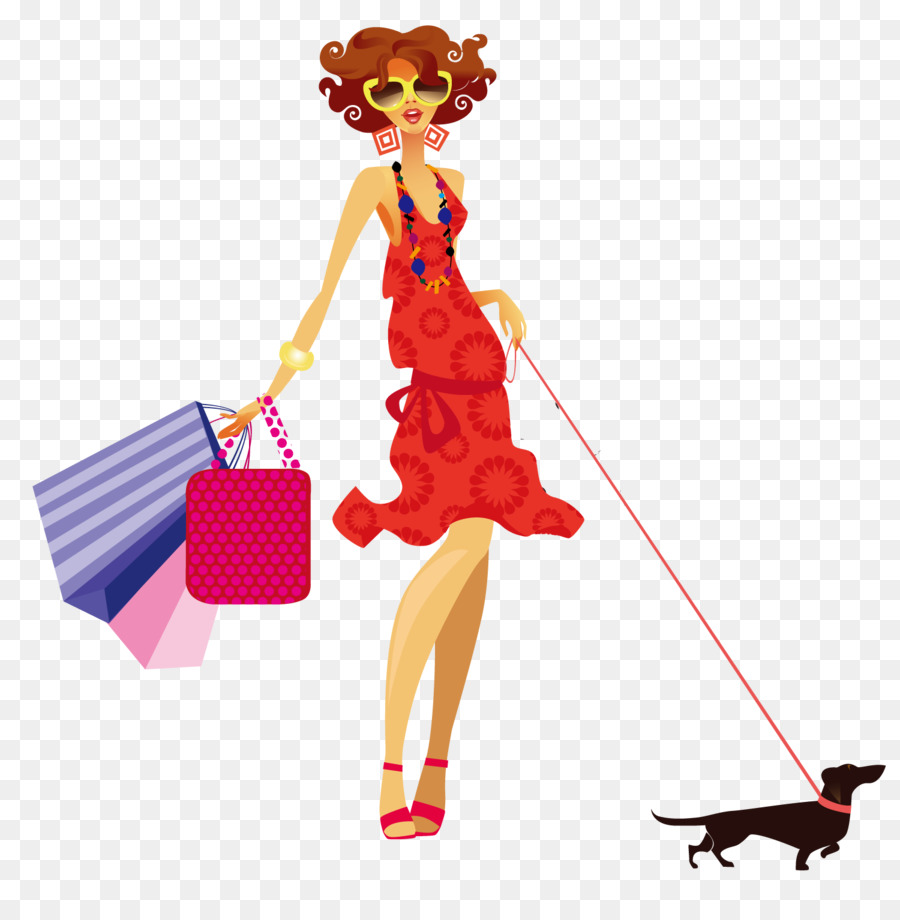 Fashion Woman Clip art - The woman walking the dog png download - 1500*1501 - Free Transparent  png Download.