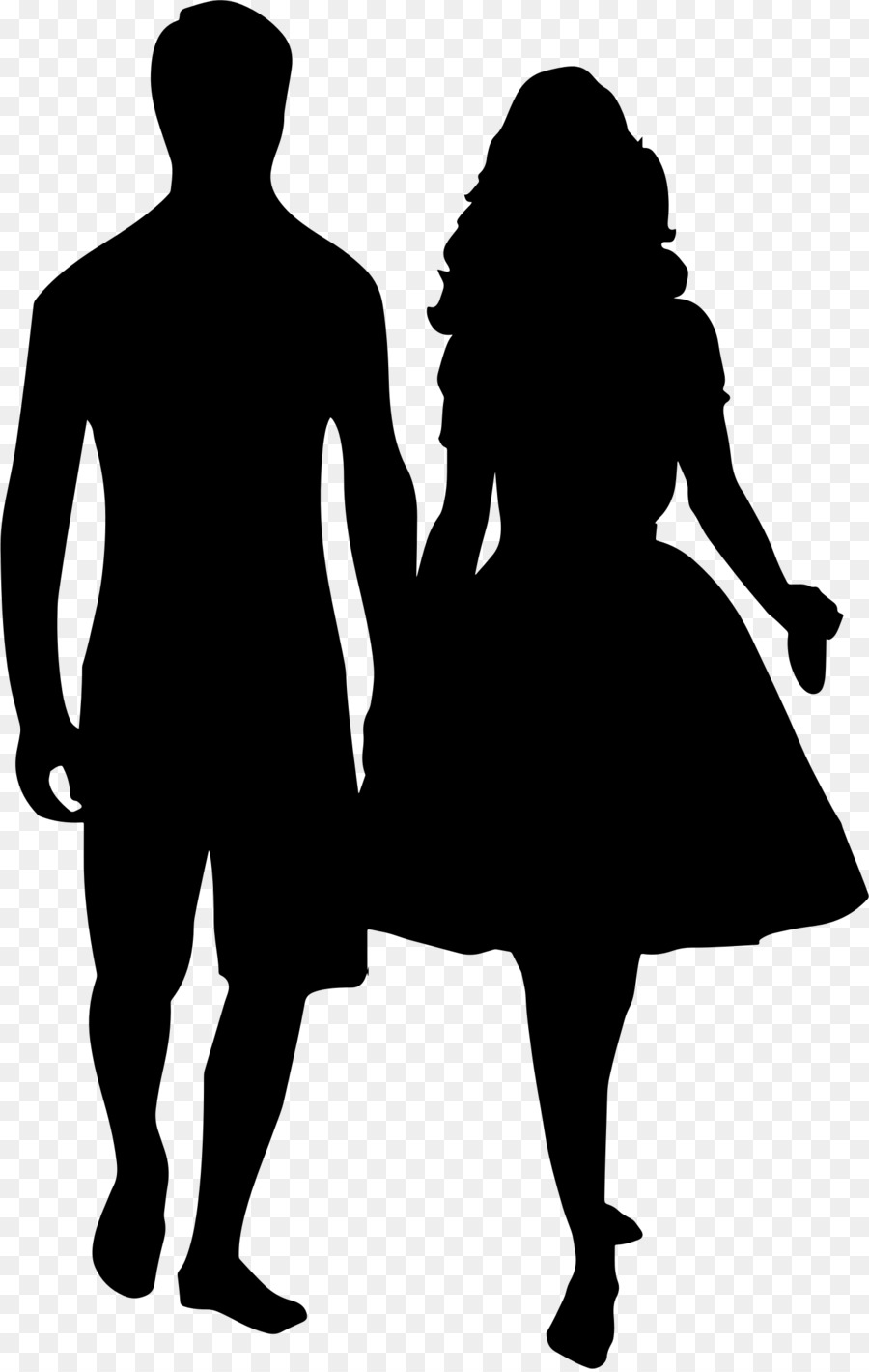 Holding hands Silhouette couple Clip art - love couple png download - 1459*2297 - Free Transparent  png Download.