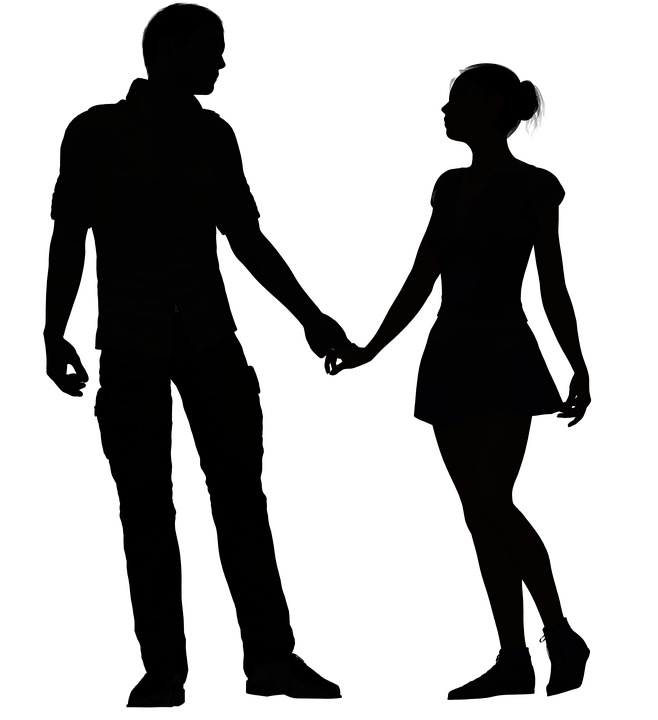 couple holding hands silhouette png
