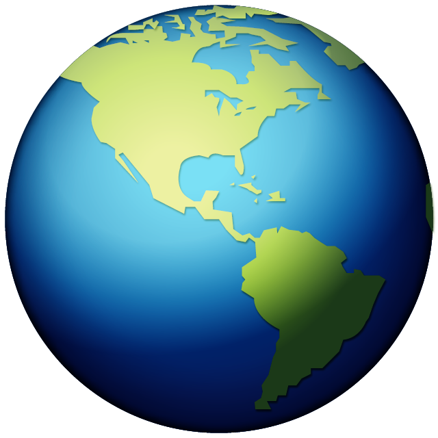 Earth Globe World Emoji Americas Earth Globe Png Download 640640