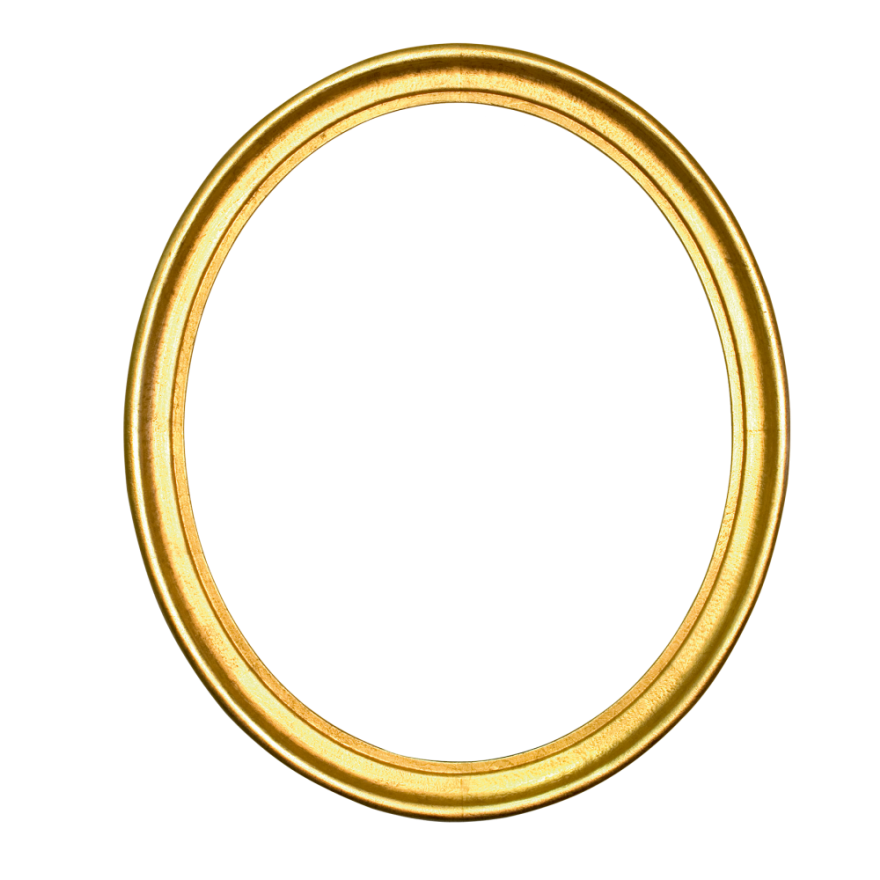 Oval Gold Circle Picture Frames Silver - large oval png download - 880*