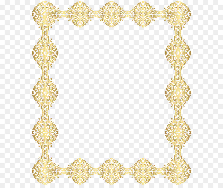 Yellow Placemat Pattern - Golden Border Transparent PNG Clip Art png download - 6933*8000 - Free Transparent Yellow png Download.