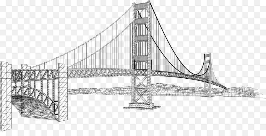 Golden Gate Bridge Ampera Bridge Euclidean vector - Bridge Sketch png download - 2394*1182 - Free Transparent Golden Gate Bridge png Download.
