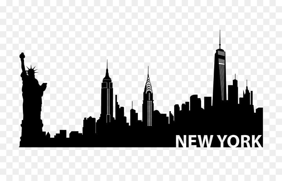 New York City New City Skyline Silhouette Mural - Silhouette png download - 801*566 - Free Transparent New York City png Download.