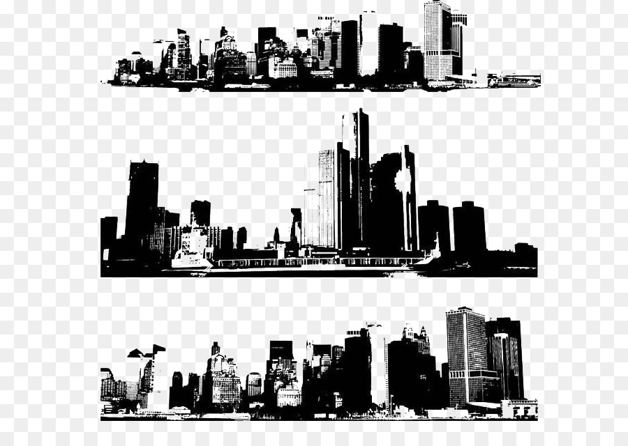 New York City Skyline - Black silhouette building png download - 650*635 - Free Transparent New York City png Download.