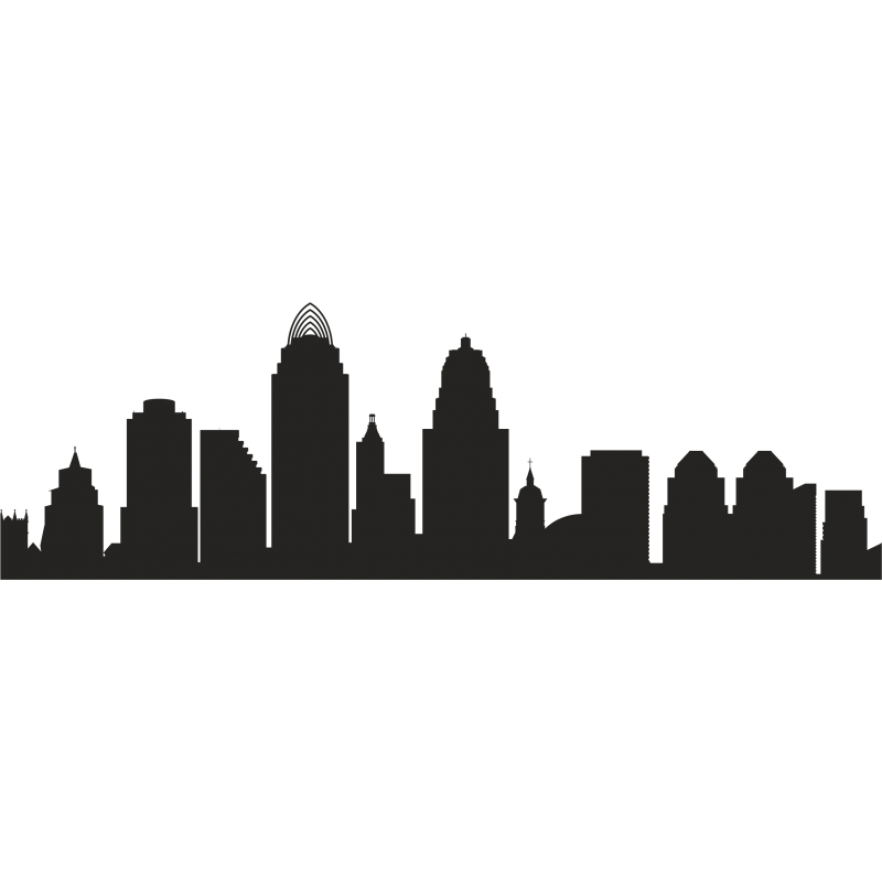 Cincinnati Skyline Silhouette Royalty-free - Silhouette Png Download 