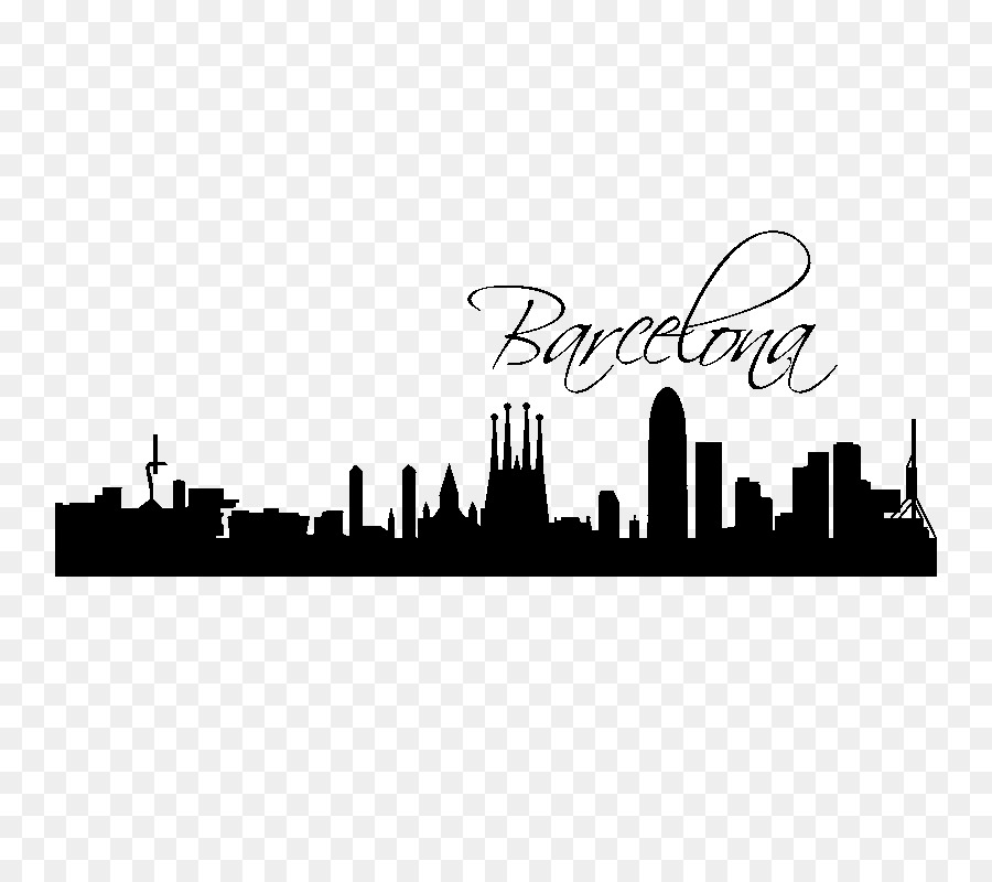 Barcelona Skyline Wall decal Poster - Silhouette png download - 800*800 - Free Transparent Barcelona Skyline png Download.