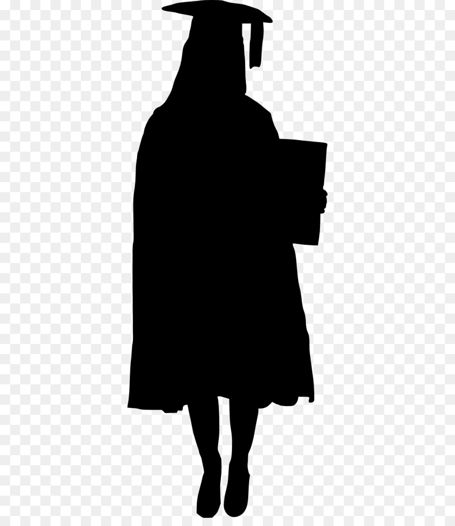 Silhouette Graduation ceremony Clip art - Silhouette png download - 396*1024 - Free Transparent Silhouette png Download.