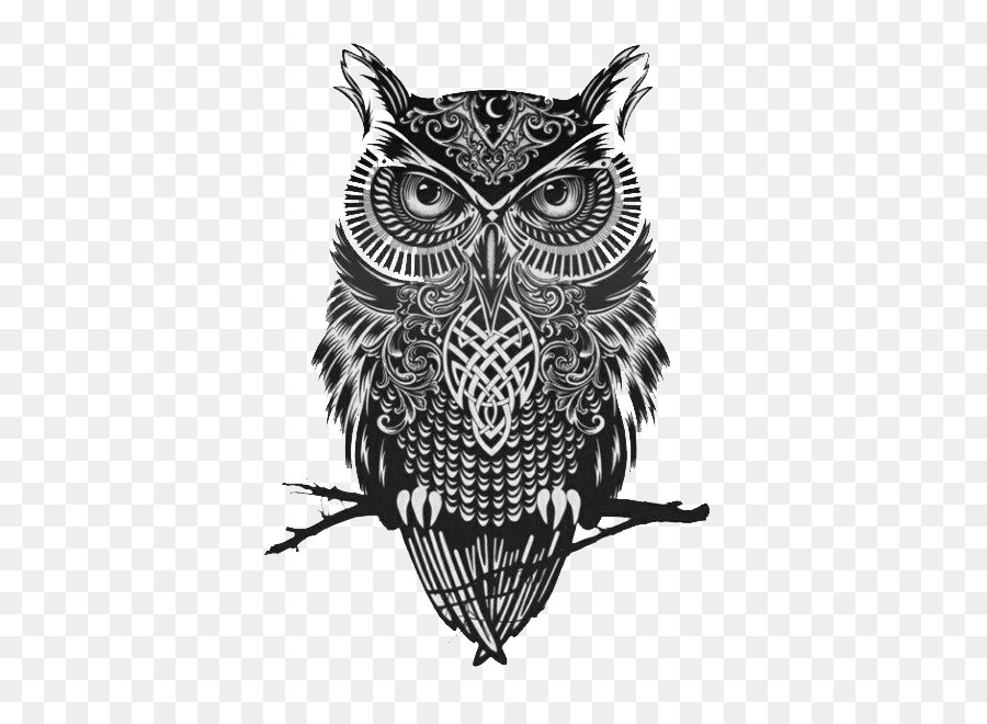 Great Horned Owl Tattoo Flash Idea - owl png download - 500*650 - Free Transparent Owl png Download.