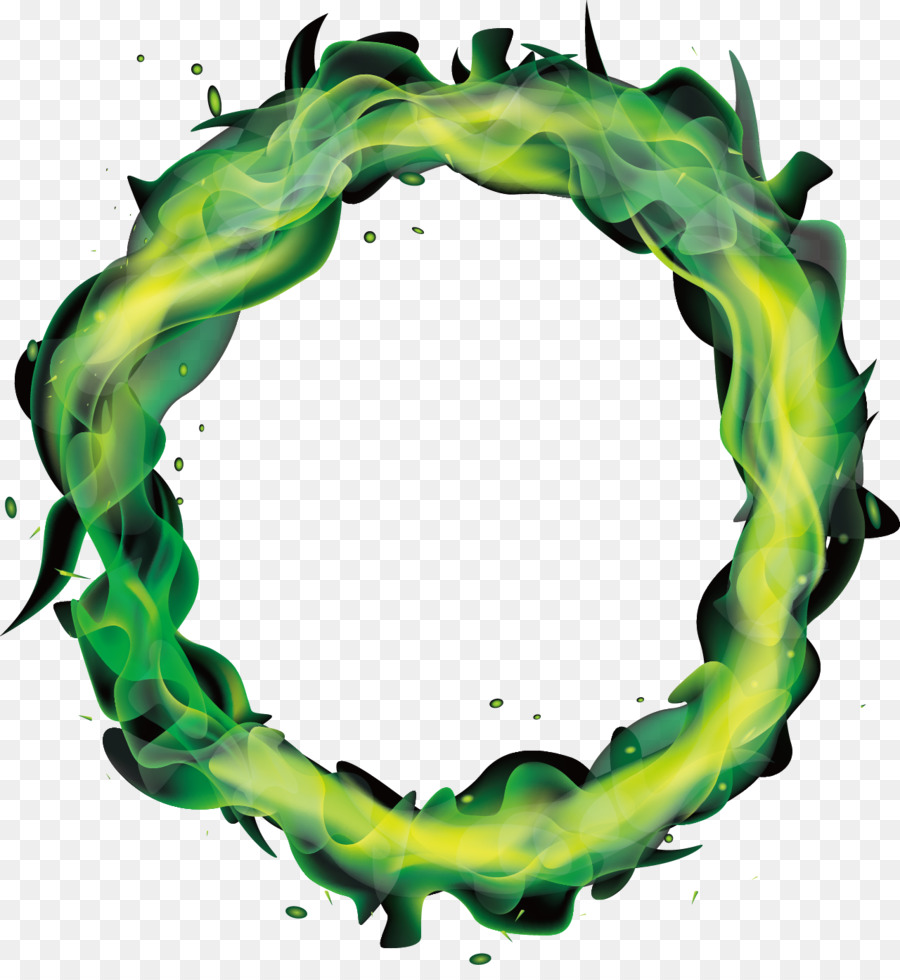 Green Flame - Vector painted green flames png download - 1280*1373 - Free Transparent Green png Download.