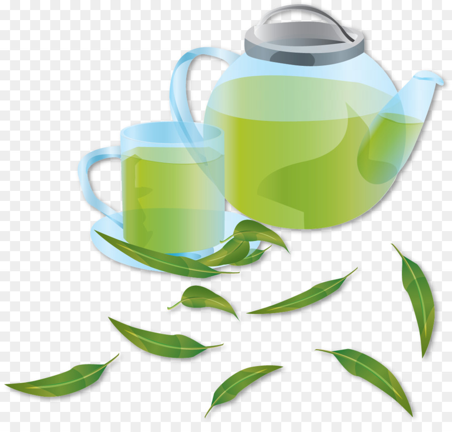 Green tea Coffee Flowering tea Teapot - Green tea png download - 1092*1031 - Free Transparent Tea png Download.
