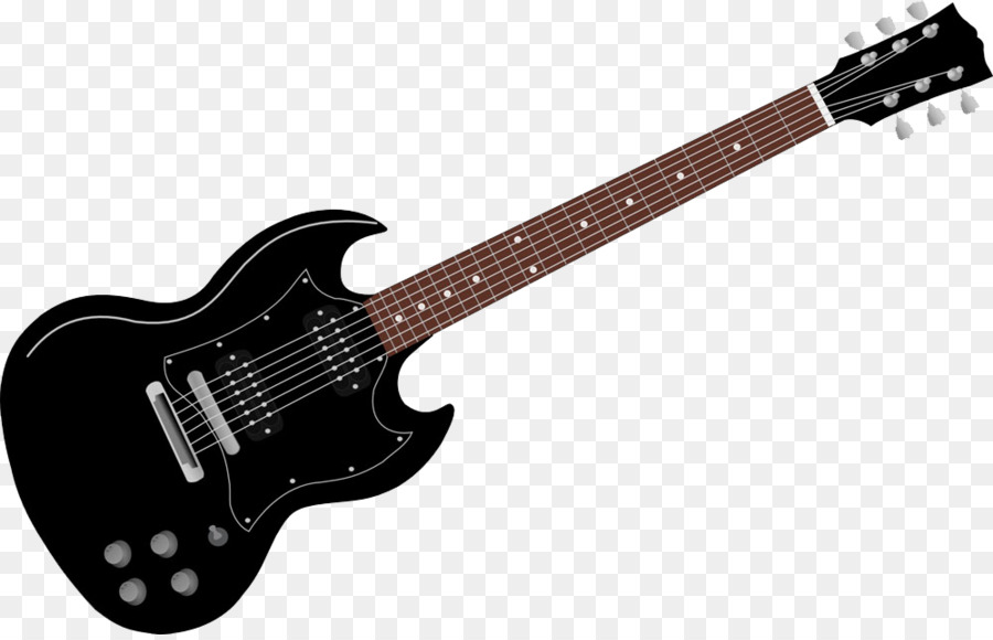 Electric guitar Bass guitar Clip art - Black electric guitar png download - 1000*639 - Free Transparent  png Download.
