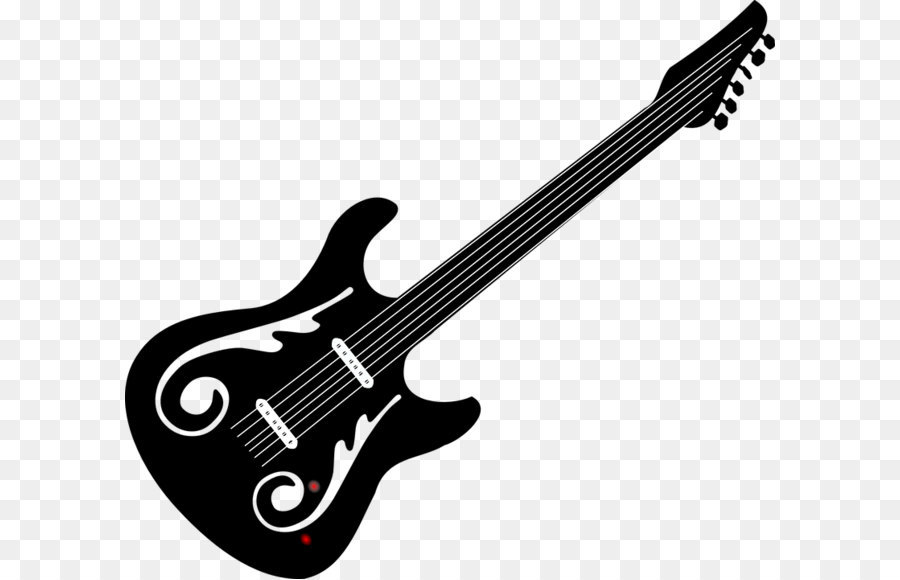 Bass guitar Black and white Electric guitar Clip art - Electric guitar PNG png download - 808*720 - Free Transparent  png Download.