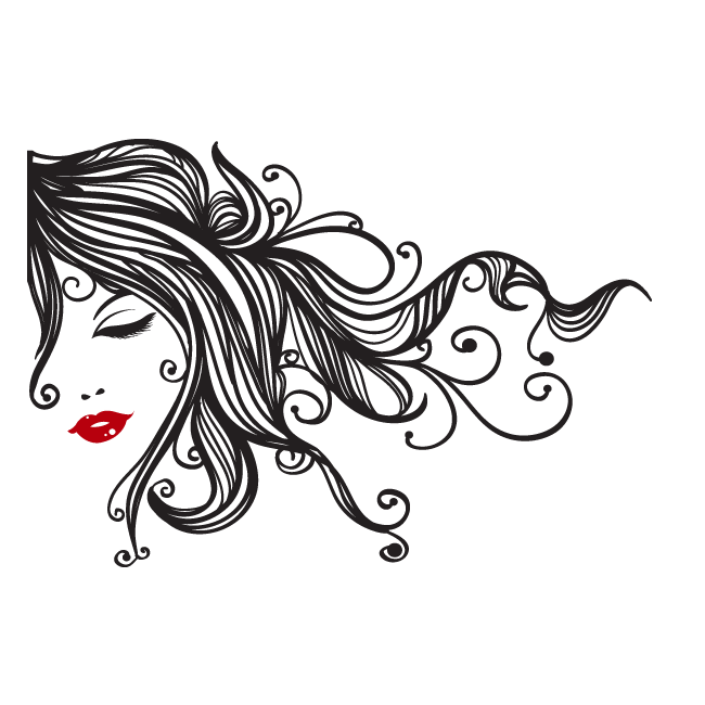 Wall decal Beauty Parlour Hair Sticker - flowing hair png download