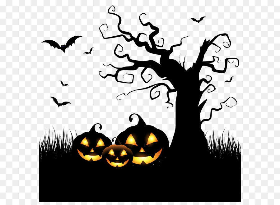 Halloween Spooktacular Costume party Clip art - Vector background Halloween pumpkin and tree png download - 1200*1200 - Free Transparent Halloween  png Download.