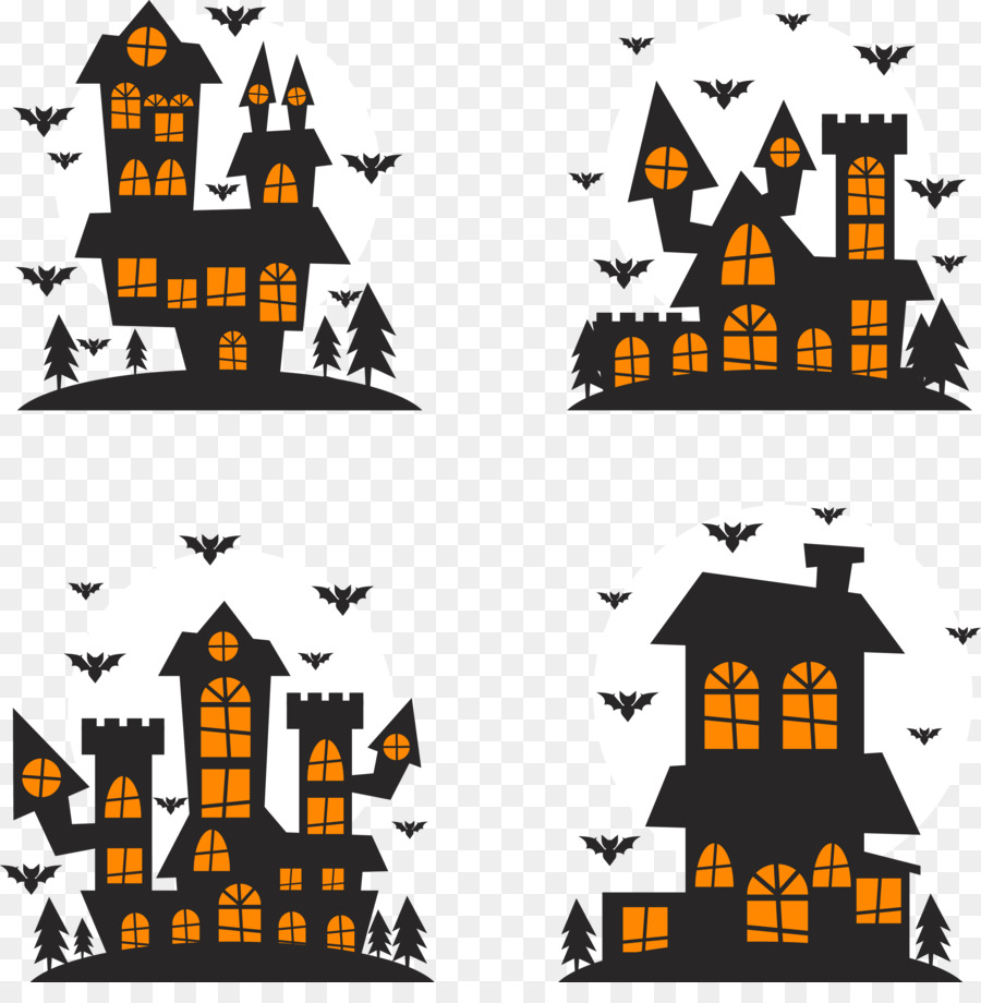 Halloween Silhouette Illustration - Halloween castle design vector png download - 2712*2715 - Free Transparent Halloween  png Download.