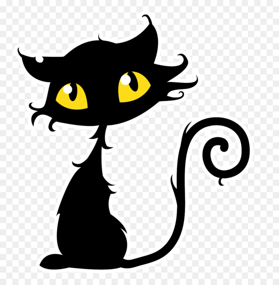 Black cat Kitten Halloween Clip art - Halloween Black Cat Png png download - 869*920 - Free Transparent Cat png Download.