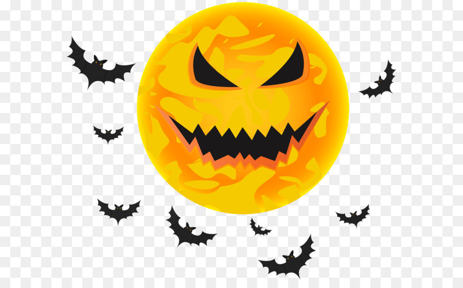 Halloween Black moon Clip art - Halloween Yellow Moon and Bats Transparent Clip Art Image png download - 8000*6745 - Free Transparent Halloween  png Download.