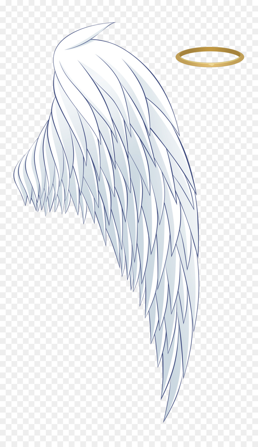 Angel Aureola Wing Icon - White angel wings and a halo png download - 1684*2900 - Free Transparent Angel png Download.