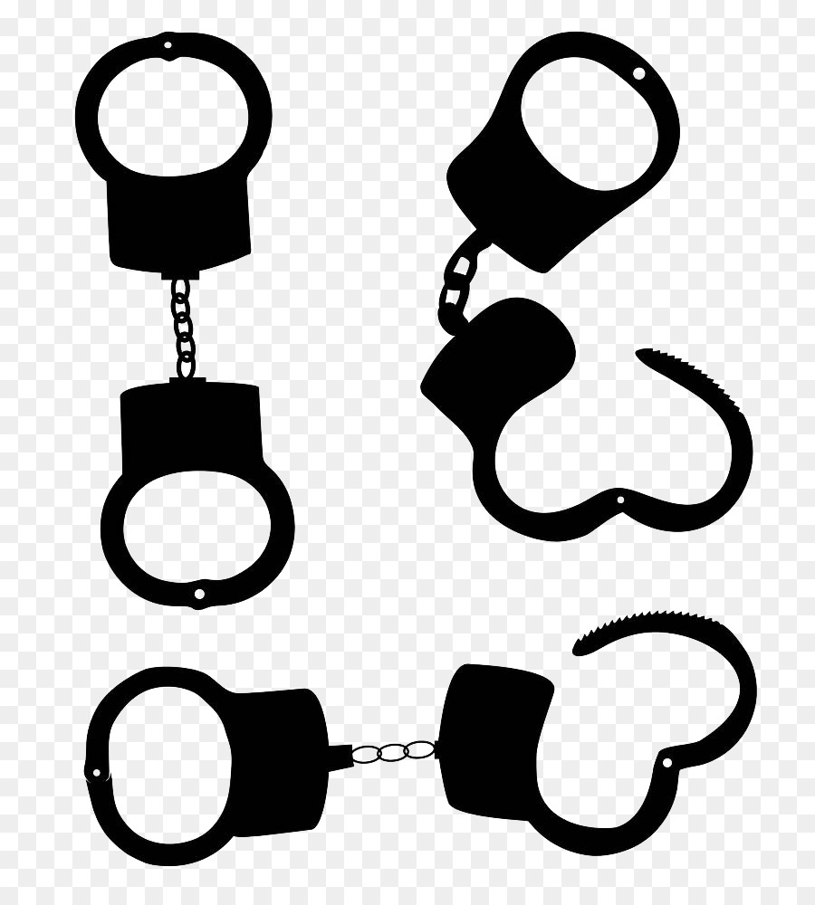 Silhouette Handcuffs Clip art - Black hand-painted brief handcuffs png download - 836*1000 - Free Transparent Silhouette png Download.