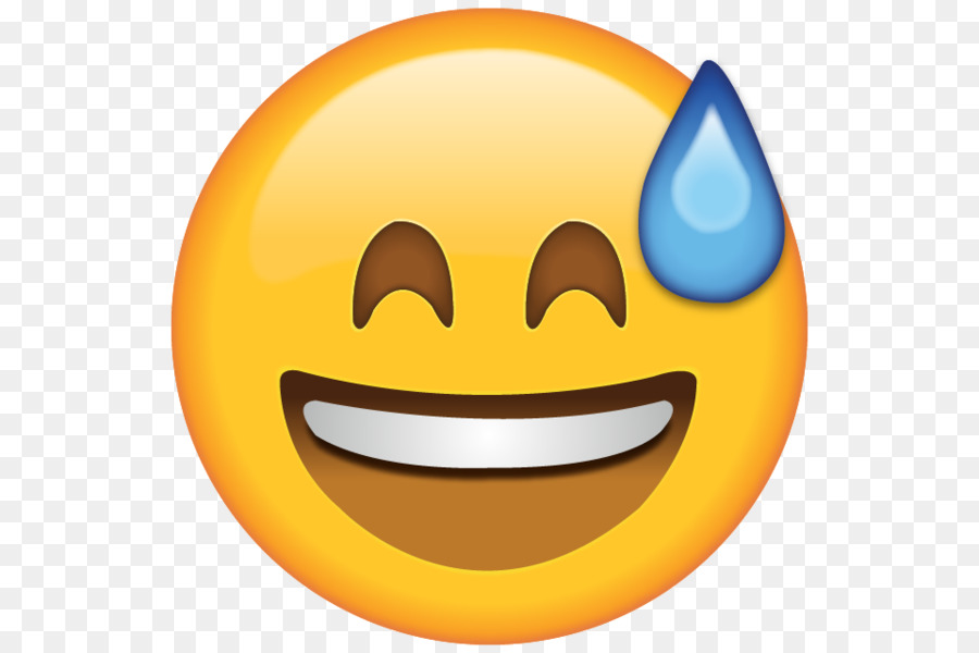 Emoji Perspiration Text messaging Smiley Face - laughing png download - 600*600 - Free Transparent Emoji png Download.