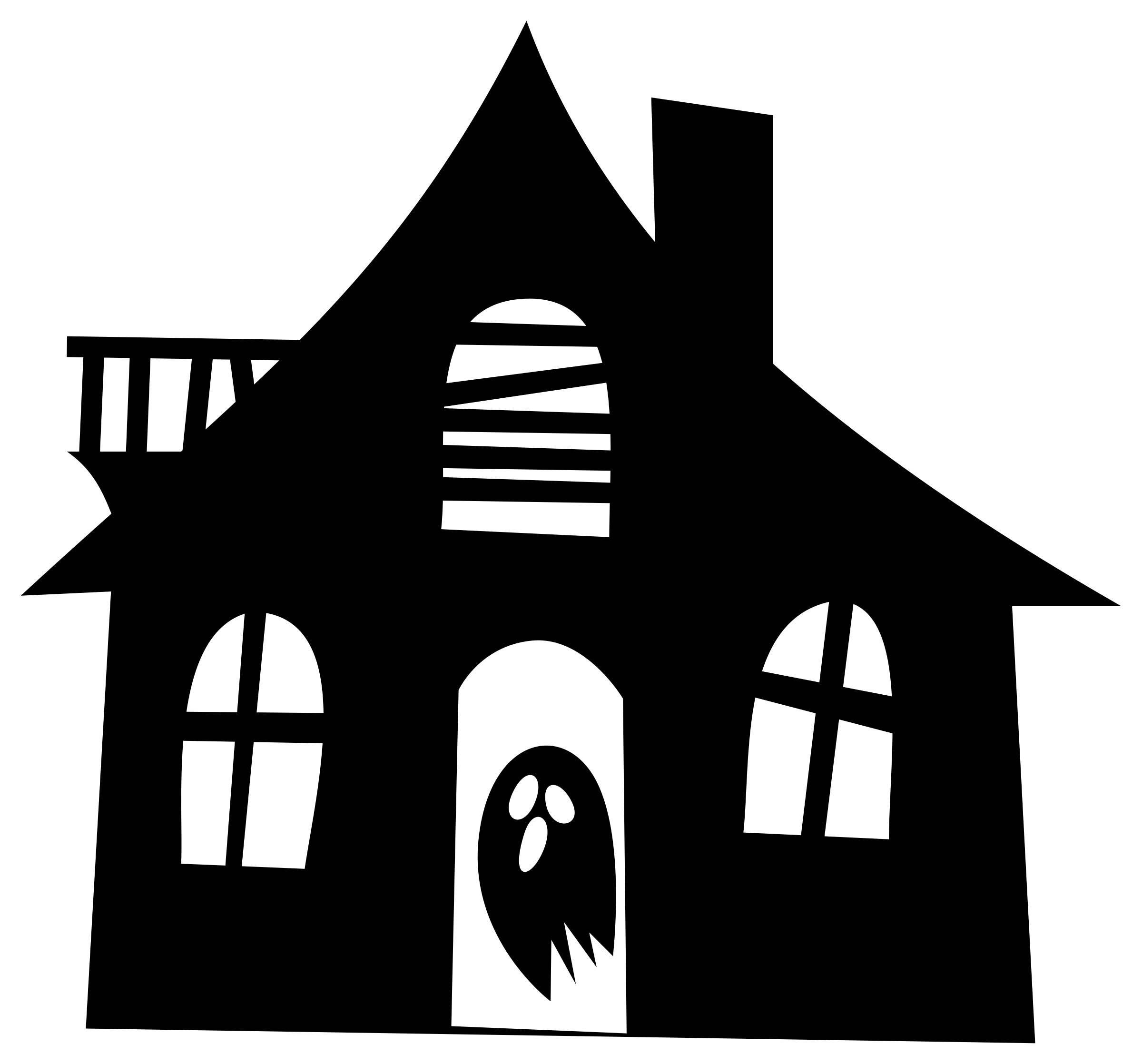 Haunted house Silhouette Drawing Clip art scary png download 2400*