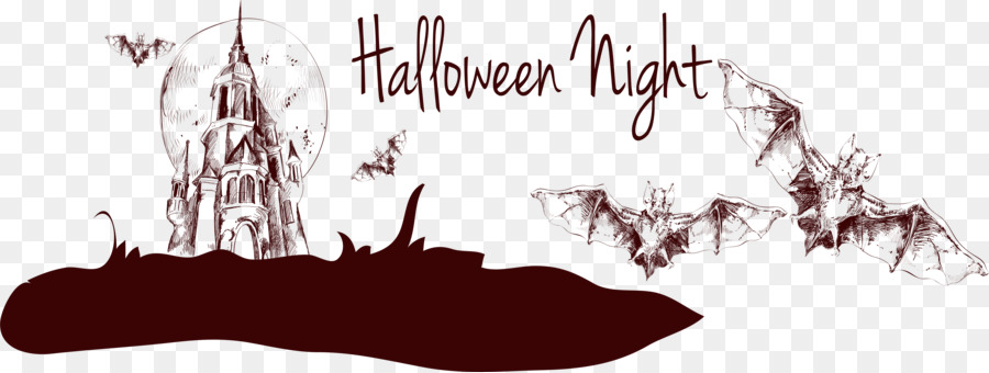 Halloween Banner Illustration - Painted haunted house Castle png download - 5738*2162 - Free Transparent  png Download.