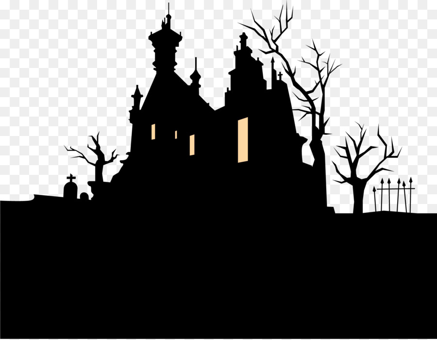 Halloween Haunted attraction Holiday Illustration - Black Horror Castle png download - 2001*1552 - Free Transparent Halloween  png Download.