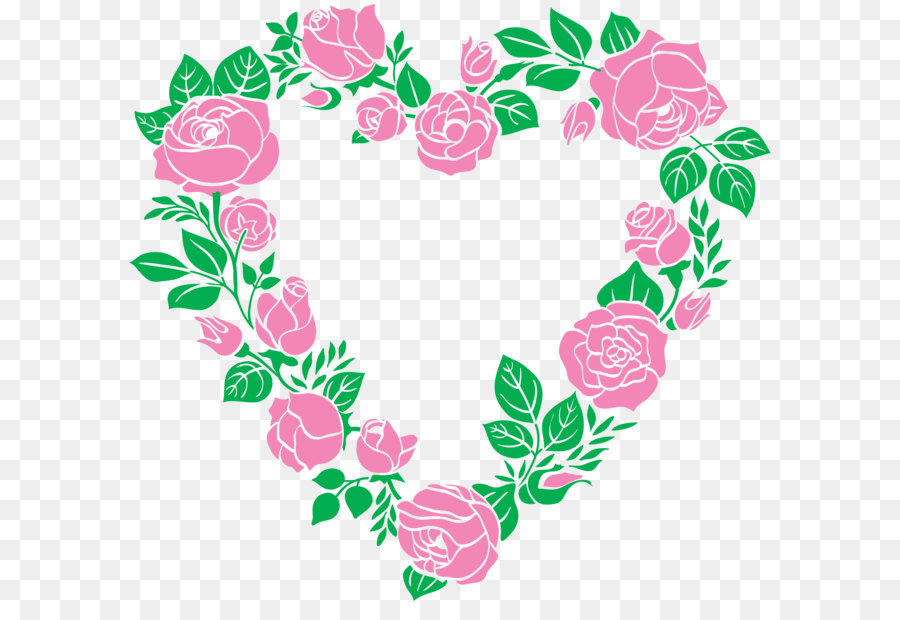 Right border of heart Rose Clip art - Pink Rose Heart Border PNG Clip Art Image png download - 8000*7445 - Free Transparent Beach Rose png Download.