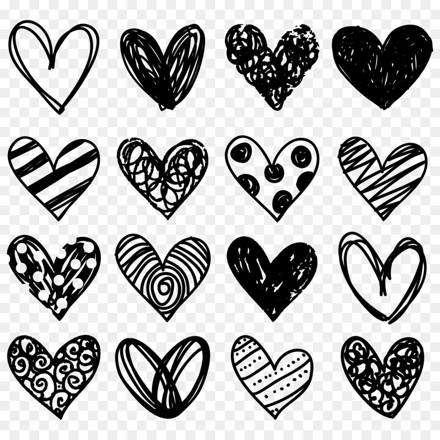 Heart Doodle Clip art - doodle png download - 3750*3750 - Free Transparent  png Download.
