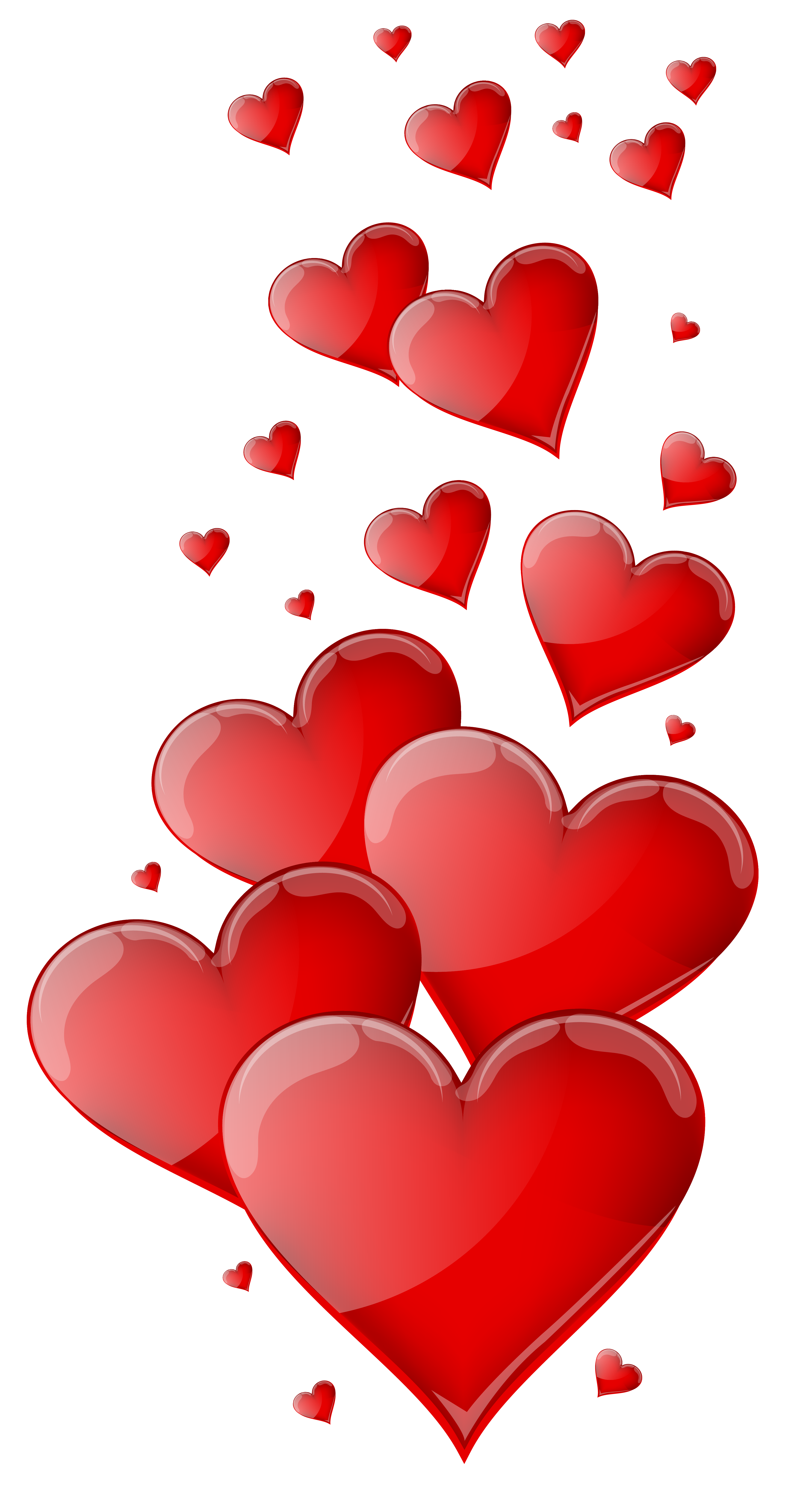 Heart Love Clip art - Red Hearts PNG Clipart Image png download - 3523*