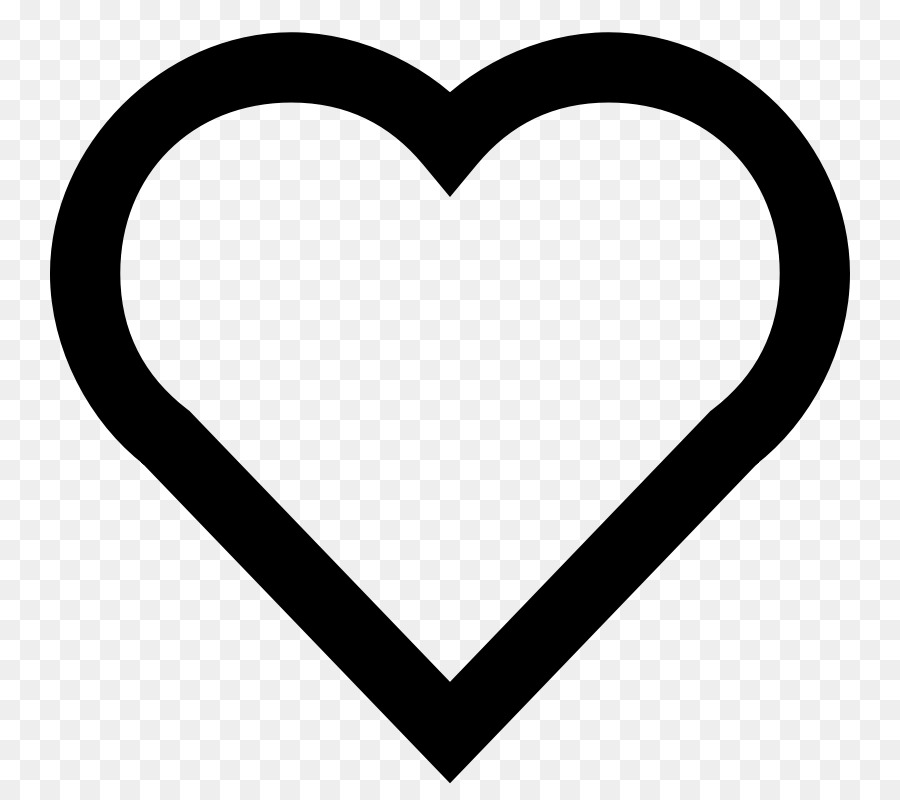 Heart White Black Pattern - Simple Heart Outline png download - 800*800 - Free Transparent Heart png Download.