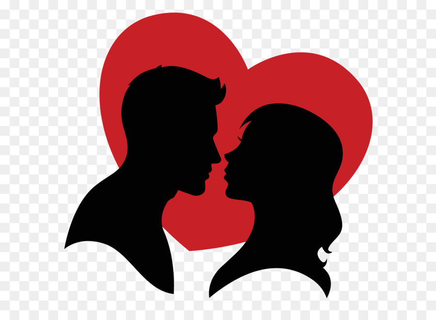 Love Heart Clip art - Couple silhouette and hearts vector png download - 1500*1500 - Free Transparent  png Download.