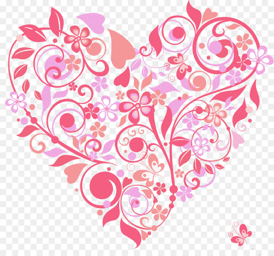 Heart Flower Pattern - love background png download - 4500*4190 - Free Transparent  png Download.
